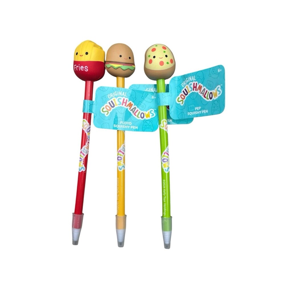 SQUISHMALLOWS 3 PENS SET🍟🍔🍕Toppers NWT Party Favor Kids Gift Teacher Present